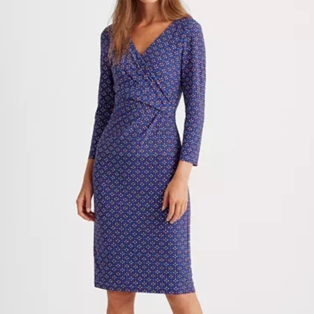 Lauren Ralph Lauren Tile-Print Surplice Jersey Dress Size 14W
